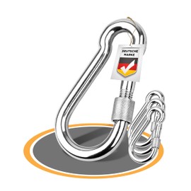 Maritime Stainless Steel A4 Carabiner – Robust and Corrosion Resistant, Carabiner with Spring Hook Key Fob, for Sailing Backpack, Dog Lead, Camping, Travel, Hiking (8 x 80 – 5