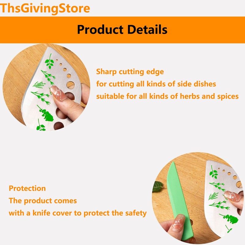9 Holes Herb Leaf Stripper Tool, 304 Stainless Steel Kitchen