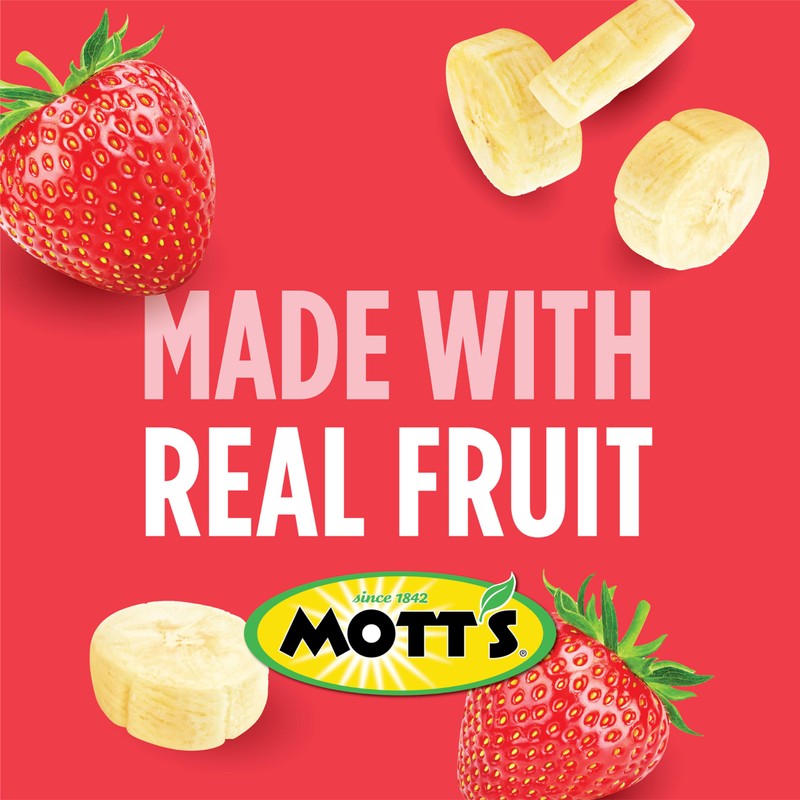 Mott’s Fruit Smoothies Strawberry Banana, 4.2 oz Clear Pouches, 24