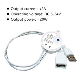 Mini LED PIR Motion Sensor Switch, DC 5-24V 2A Infrared Activated LED Switch Controller with USB Couple Cable for LED Strips Lights