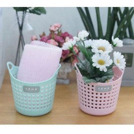 Pastel mini accessory basket 1P flower pot scrubber dishcloth storage pink 2ea