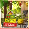 Yuntau 4 Pcs Happy Sukkot Table Decorations Sukkot Centerpieces for