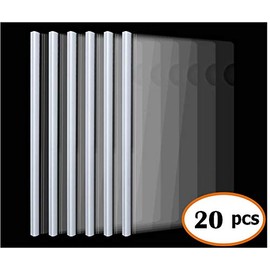 Plastic File Folder 10mm Sliding Bar Report Covers, 18C, 40 Sheet Capacity, Transparent Resume Presentation File Folders Organizer Binder for A4 Size Paper, 20 Pcs