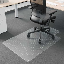 Futurwit Large Office Chair Mat for Carpets, 30" x 48" Low Pile Carpet Protector for Desk Chair, Easy Glide Transparent Plastic Floor Mat for Rolling Chairs (with Lip)
