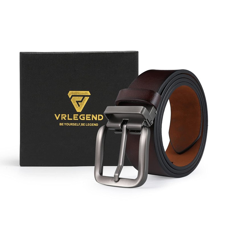VRLEGEND Men's Leather Belt, 110 - 180 cm, Leather Jeans