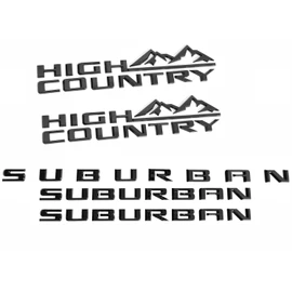 Set 5pack OEM Three Suburban Plus Two High Country Emblems 3D Letters Badge Compatible with Suburban 2019-2025 84910061 Glossy Black