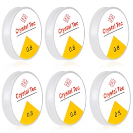 Aphrordity 6 Rolls Elastic Bead Thread, 0.8mm Stretchy Bracelet String, Nylon String for Bracelets for Bracelet Making, Clear String for DIY Bead Jewellery Necklace Bracelet