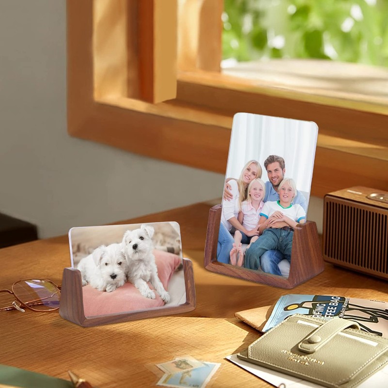 2 Pack 4x6 Picture Frame - Rustic Wooden Photo Frames