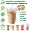 Artsotroly 16 oz Clear Plastic Cups with Lids and Straws,