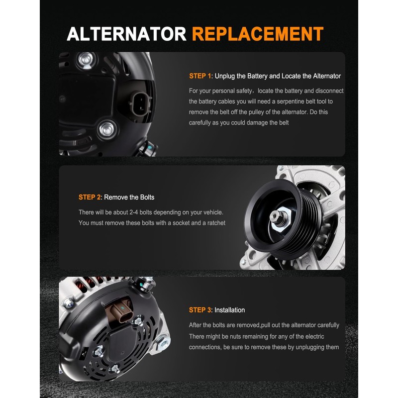 ASAPE 13913 High Output Replacement New Alternator Fit for 2003-2006