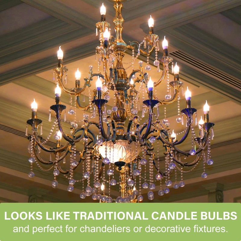 Sigalux Candelabra LED Light Bulbs Dimmable, E12 40 Watt Chandelier