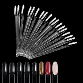 18 Stück Nagel Sticks,Color Display Nail Display Nagelkunst Praxis Nagel Präsentation für Display und Praxis DIY Nail Art,transparent Nagel Muster-Stäbchen