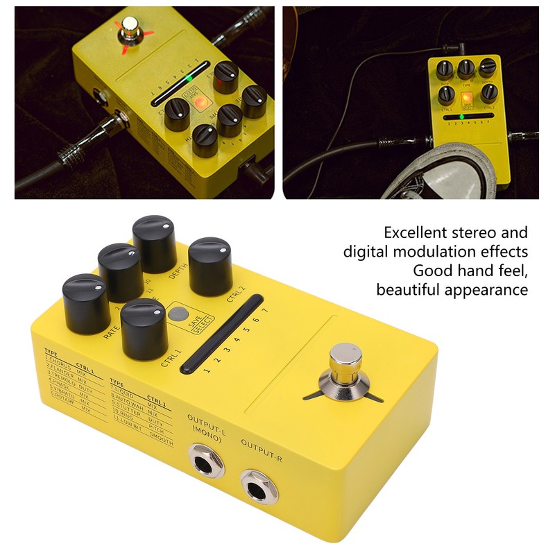 Multi Modulation Pedal Stereo 11 Modulation Effects True Bypass Phase