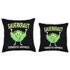 Sauerkraut Fermented Happiness - Funny Cabbage Throw Pillow