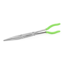 OEMTOOLS 22633 13 Inch X-Type Long Nose Pliers, Straight, Precision Grip, Steel, With Comfort Grip Handle