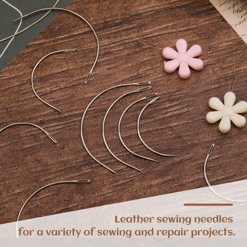 80 PCS Curved Needles, 4 Sizes Curved Sewing Needles Upholstery
