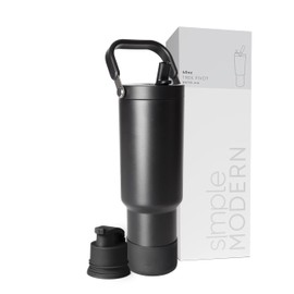 Simple Modern Trek Pivot | 40oz Flip Straw Tumbler with Handle | Water Bottle & Boot | Interchangeable Straw & Chug Lids | Insulated Stainless Steel Jug | Gym Sports Outdoors | Midnight Black