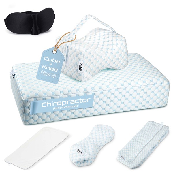 Dr. Zzz Cooling Cube Pillow and Knee Pillow for Side