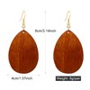 KaFu Dangle Natural Wood Teardrop Geometric Circle Earrings Stainless Steel