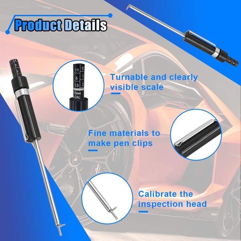 2PCS Brake Pad Thickness Gauge Measure Tool with Scale- Brake