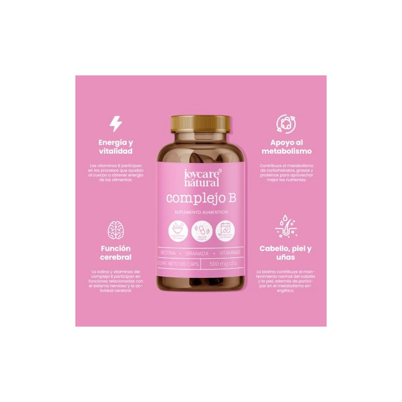 JOYCARE NATURAL Pack de 5 Complejo B Suplemento Alimenticio Biotina
