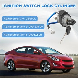 WMPHE Ignition Switch Lock Cylinder with Keys Compatible with Hyundai Elantra 2011-2016 Coupe 2013-2014 GT 2013-2016 Replacement for 81900-3XF00 819003XF00 US660L