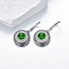 May Birthstone Earrings Emerald Earrings 925 Sterling Silver Filigree Dangle