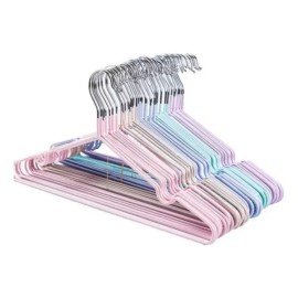 24x7 Paquete 50 Ganchos Ropa Metalicos Antiderrapantes Mayoreo