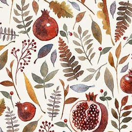 20 Lunch Napkins Pomegranate Leaves Autumn 33 cm