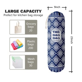 The Bag Bag Grocery Bag Holder, Rustic Grocery Bags Holder Organizer For Shopping Bags, Wall Mount Plastic Bags Storage Container Dispensers, Kitchen Gifts For Women Family Friends Grandma Mom(B-5)