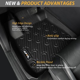 AIPOIL® Floor Mats & Cargo Liner Set for 2022-2024 2025 Lexus NX/NX250/NX350/NX350 F Sport/NX350h/NX450h+/NX450h+ All Weather Protection TPE Anti-Slip Car Full Set Custom Car Mats Accessories - Black
