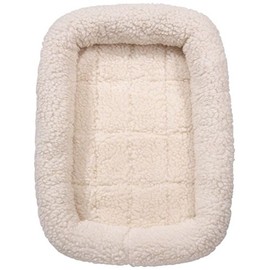 Slumber Pet Sherpa Crate Dog Beds Soft Plush Comfortable Bed for Dogs Choose Size & Color (XLarge - Natural)