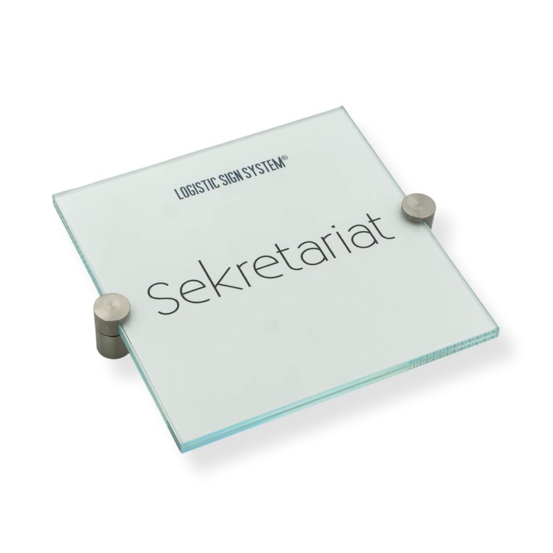 Stainless Steel Door Sign – Glass for Office 150 x