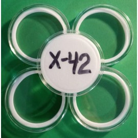 Air-Tite 5 - Air-Tite X-6 Coin Capsules with White Ring for CASINO CHIPS & TOKENS  42MM