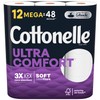 Cottonelle Ultra ComfortCare Toilet Paper - Beige, Mega Rolls (12