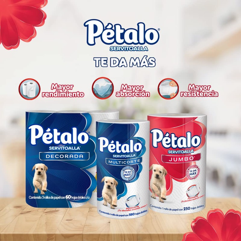 Pétalo Jumbo Multicorte Servitoalla, 1 Rollo De 230 Hojas Dobles