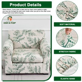 CRFATOP 2 Piece Soft Fitted Sofa Couch Cover Stretch Armchair Cover Slipcovers 1 Seat Chair Slip Cover with Arms Washable Furniture Protector for Living Room Pet Dog,(Small,C04)