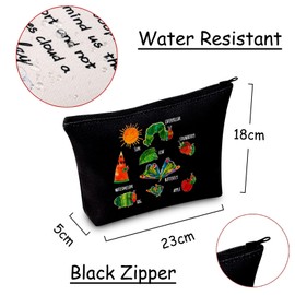 JXGZSO Hungry Caterpillar Makeup Bag Rainbow Caterpillar Cosmetic Bag Caterpillar Inspired Gift Bookworm Gift, Rainbow Caterpillar Black, Fashion