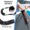 L&W Luck Surfboard Leash, Surfing Coiled Leash, 5 mm TPU