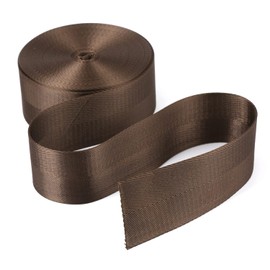 Devobunch 2”Heavy Duty Nylon Webbing 10 25 50 Yard - Nylon Strapping for Outdoor DIY Gear Repair, Durable Nylon Strapping for Indoor or Outdoor Gear, DIY Crafting, Repairing (Brown, 25 Yard)