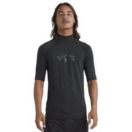 Billabong Men's Standard Arch Performance Fit Short Sleeve Rashguard 50+ UV Protection, Black
