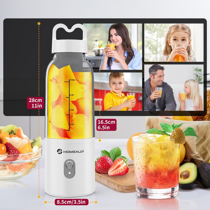 2PCS Portable Personal Blender 17 OZ/500 ML Juicer, 175W Personal