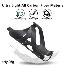 ROADNADO Carbon Bicycle Bottle Cage 1pcs/2pcs Bottle Holder Carbon, Carbon Fiber Bicycle Drink Holder 25g Carbon Fiber Ultra Light Stretchy Black