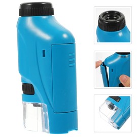 Operitacx 4 Pieces Microscope Toy Bag Magnifying Glass Biological Observation Tool Early Learning Children's Microscope Preschool Abs Student Class Outdoor Blue