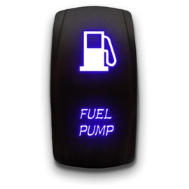 Fuel Pump - Blue - Laser Etched 5-Pin Double Pole Single Throw Fuel Pump Maintained ON-Off DPST Toggle Switch 20A 12V