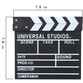 KOMUNJ Shooting props 7.9 x 7.9 inches movie clapper board Shooting Director's Film Movie Clapper Board Action Sign Prop Movie(Black)