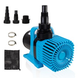 Hexago 5300GPH Submersible Water Pump, 450W Water Pond Pump with Barrier Bag, 33FT Power Cord, 25FT Lift Quiet Water Garden Pumps for Pond, Waterfall, Fountains, Fish Tank and Hydroponic, UL Listed