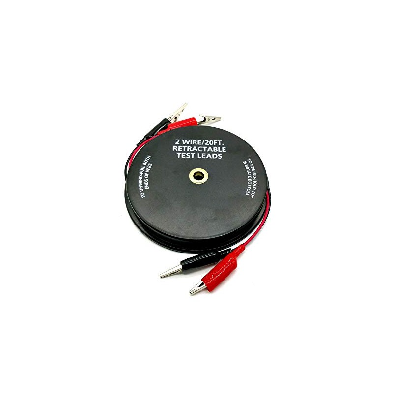 2 Wire Retractable Test Leads with Alligator Clips 18 AWG