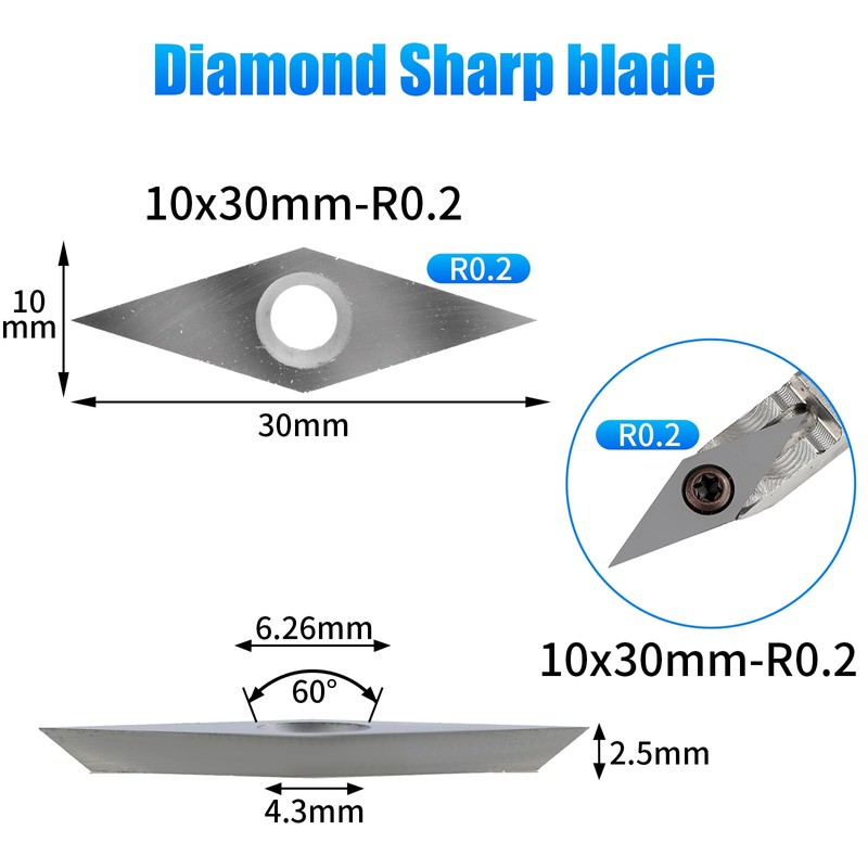 24Pcs Carbide Lathe Chisels Set - 4 Shapes (11mm Square,