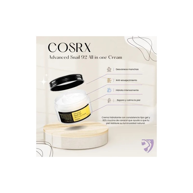 Crema Advanced Snail All In One Cosrx Hidratante 100ml100g Sensible